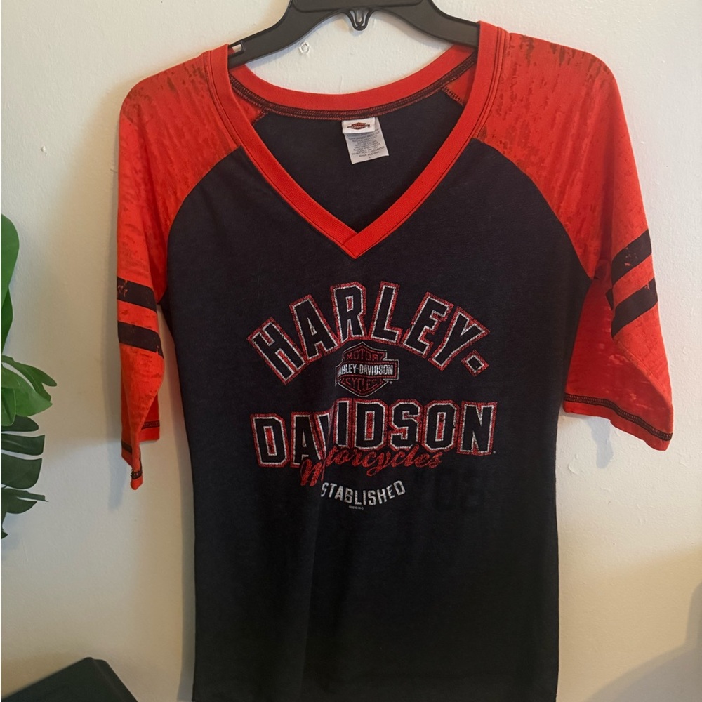 Harley-Davidson Black and Red Tee